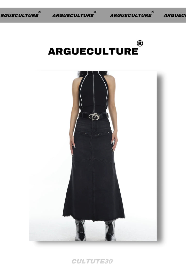 Avant-Garde Asymmetric PU Leather Belt with Metallic Logo - ArgueCulture