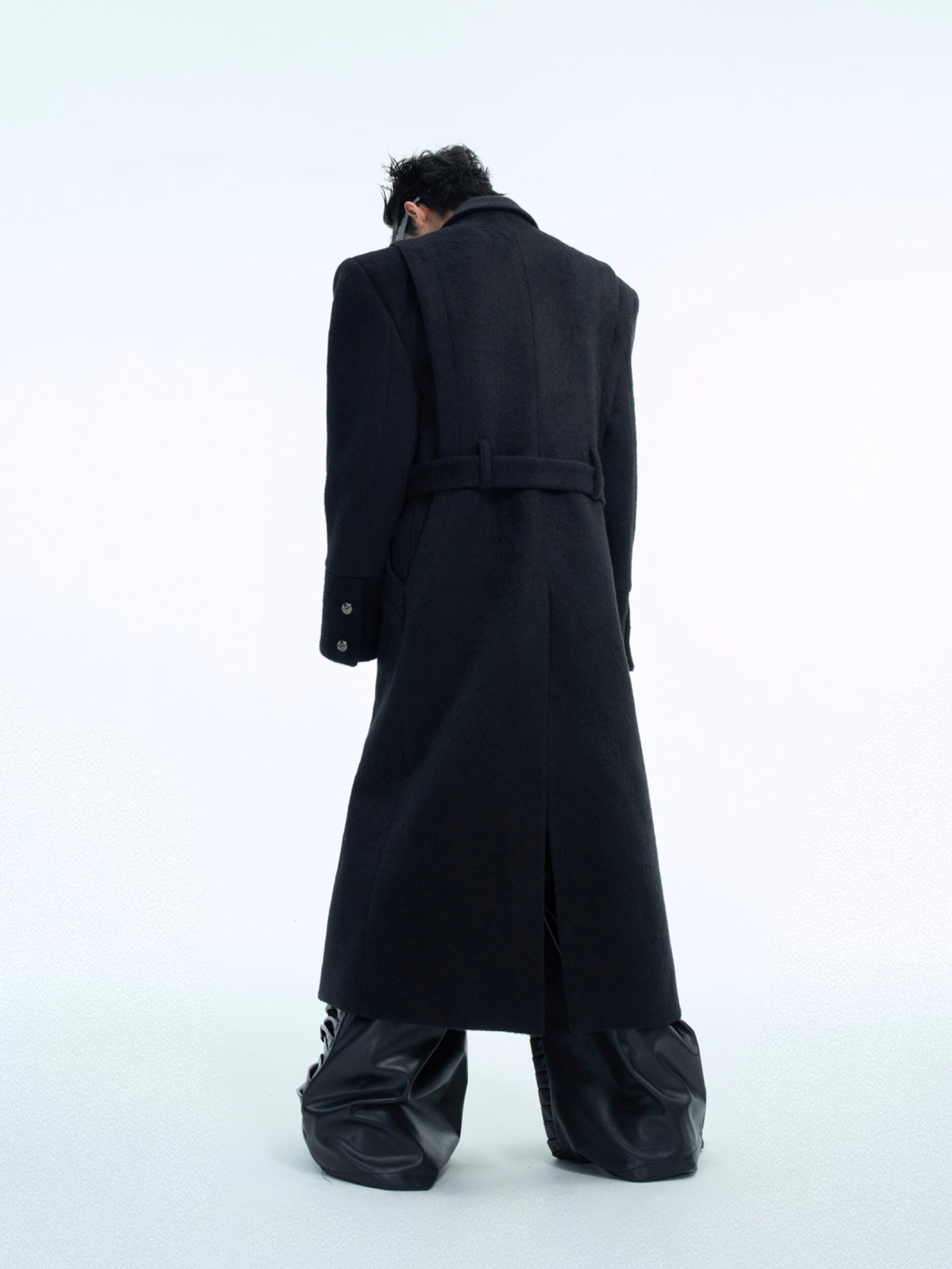 Deconstructed Padded-Shoulder Wool Coat - product image 3