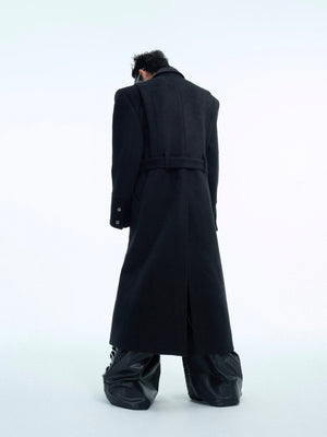 Deconstructed Padded-Shoulder Wool Coat - product image 3
