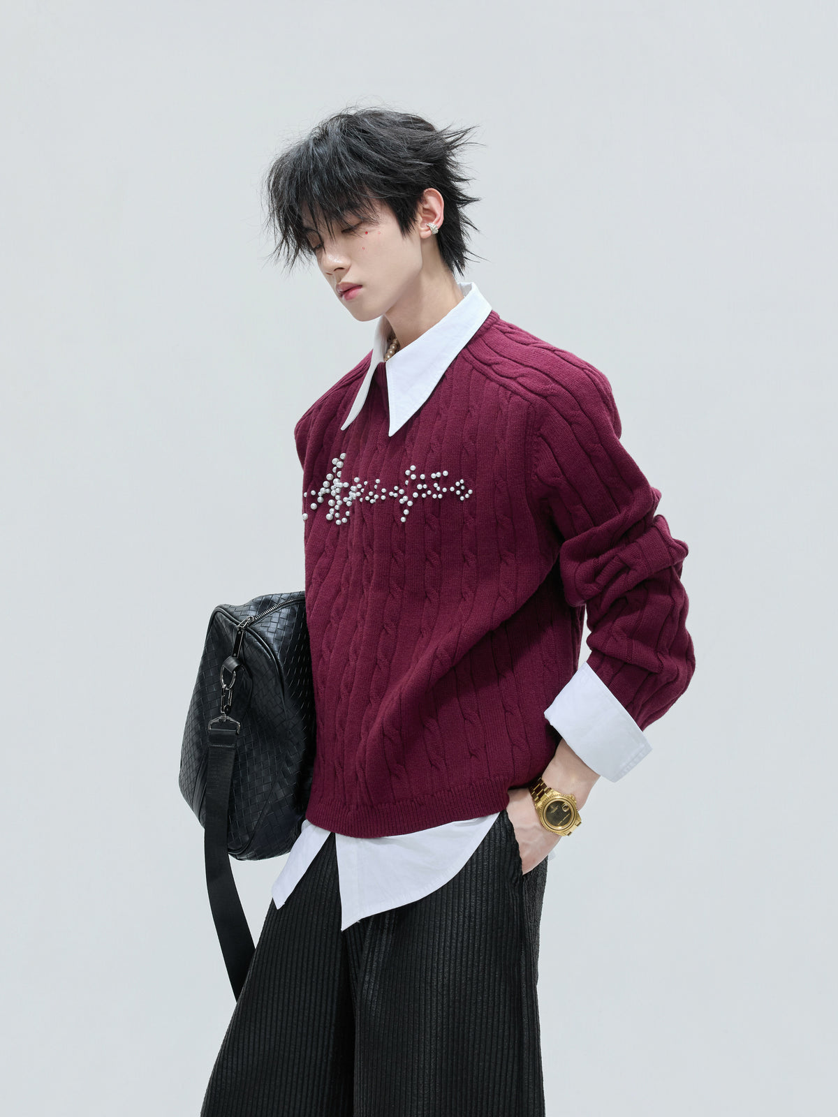 Pearl-Logo Two-Piece Knit Sweater - product image 3