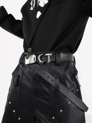 Black PU Hook Buckle Belt - product image 1