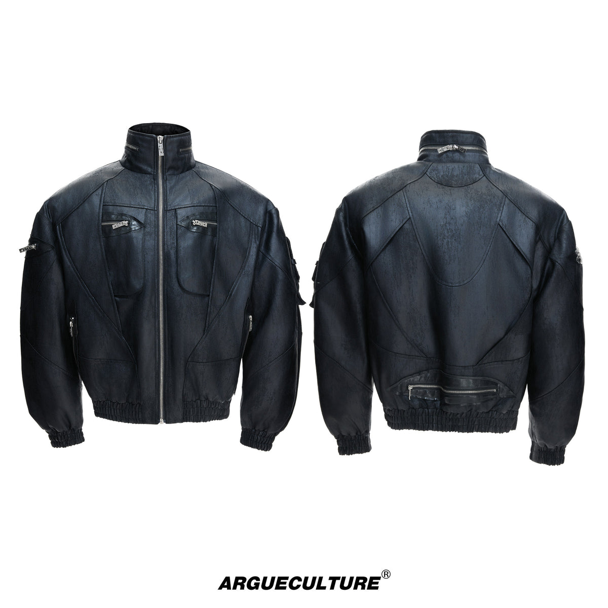 Deconstructed Faux Leather Jacket - product image 5