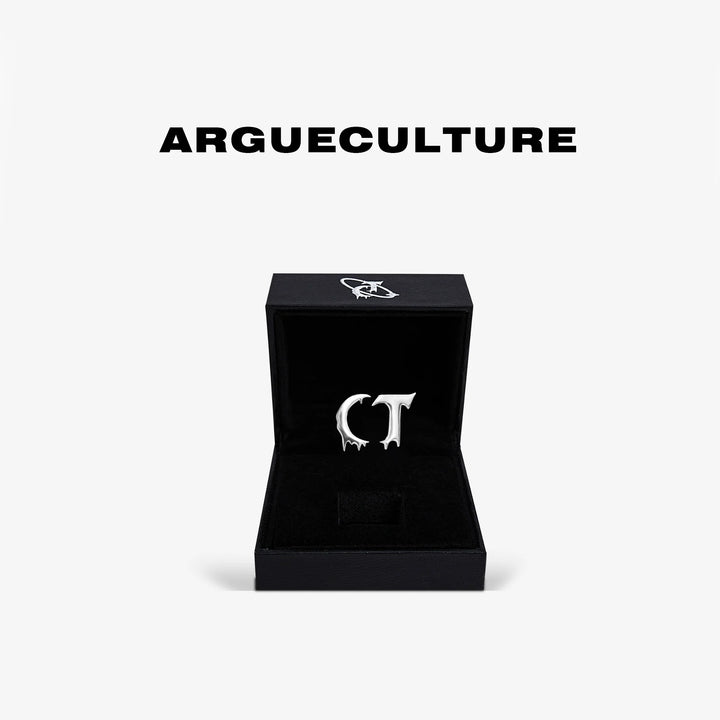 Exaggerated Lava-Inspired Titanium T-Shape Earrings - ArgueCulture