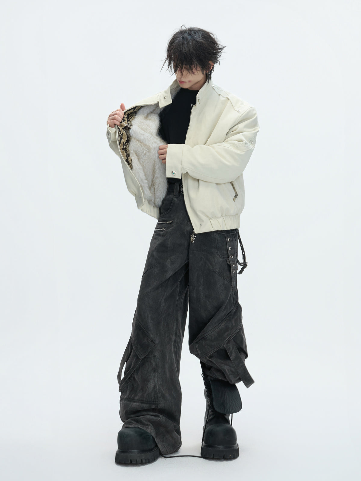 Cropped Faux Leather Zip Jacket - product image 5