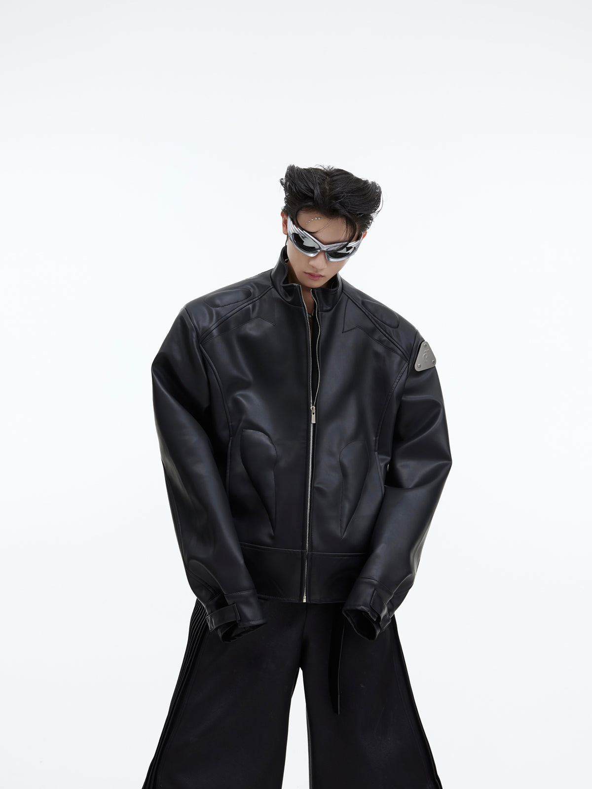 Cropped PU Leather Jacket - product image 1