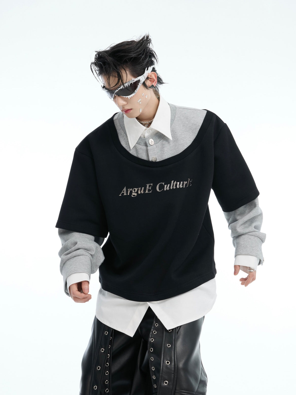 Color-Blocked Three-Piece Long-Sleeve T-Shirt - product image 1
