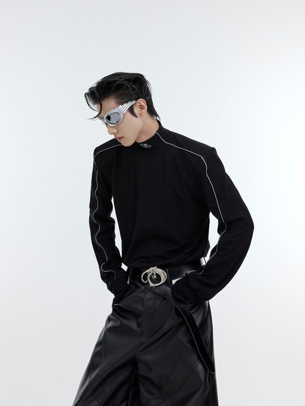 Reflective Brushed Mock Neck Top - product image 2