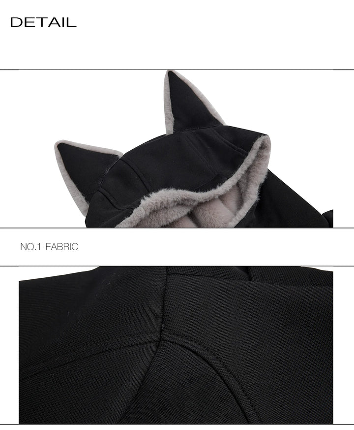 Convertible Reversible Plush Hoodie with 3D Ears & Cotton Back - ArgueCulture