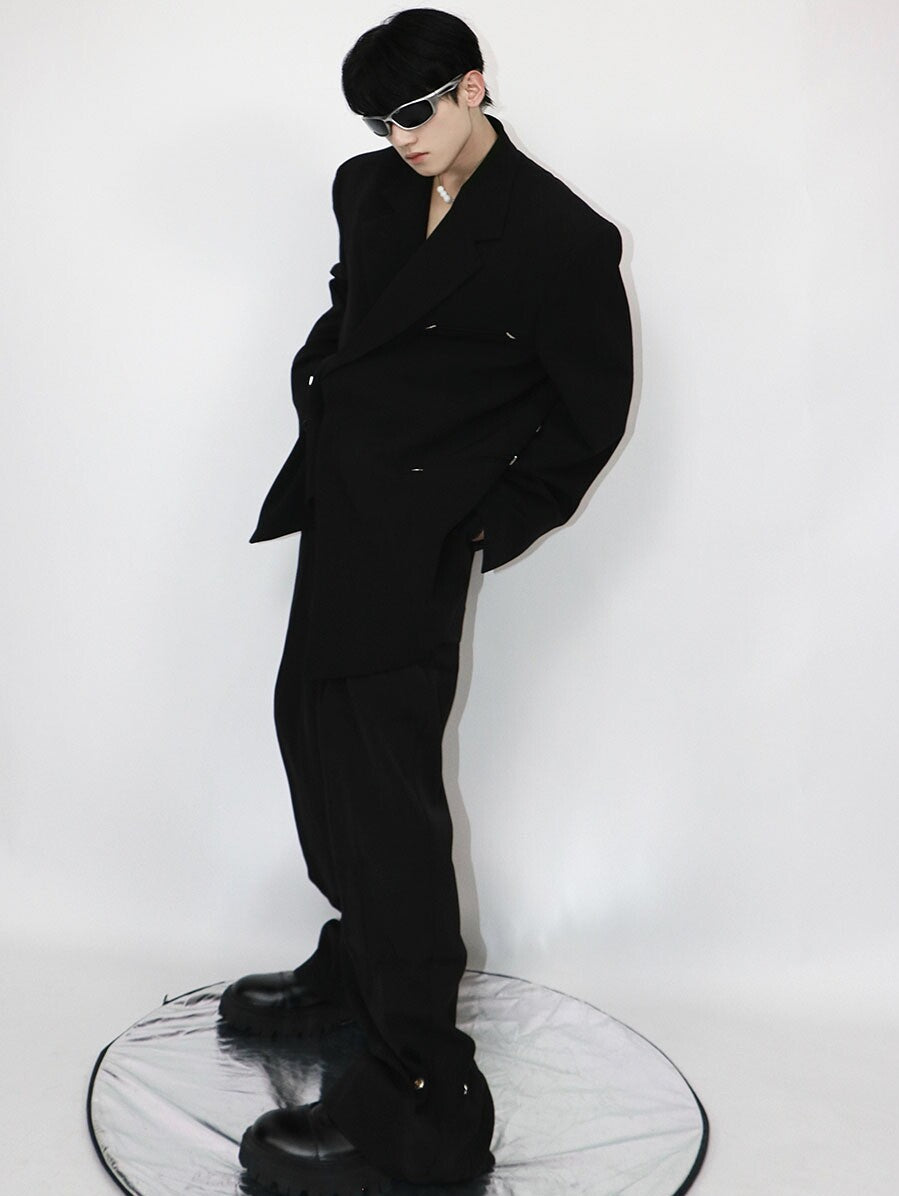 Relaxed Black Double-Breasted Blazer - product image 4