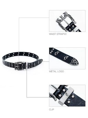 Retro Metal Logo Studded Belt - product image 4