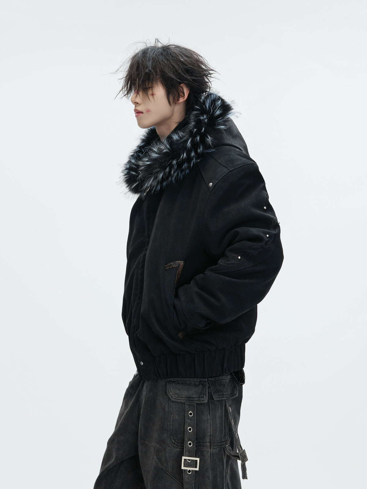 Cropped Faux Leather Zip Jacket - product image 4