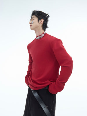 Rhinestone Cotton Blend Long-Sleeve Tee - product image 1