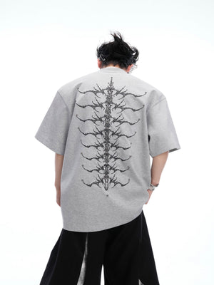 Embroidered Spine Graphic Cotton T-Shirt - product image 3