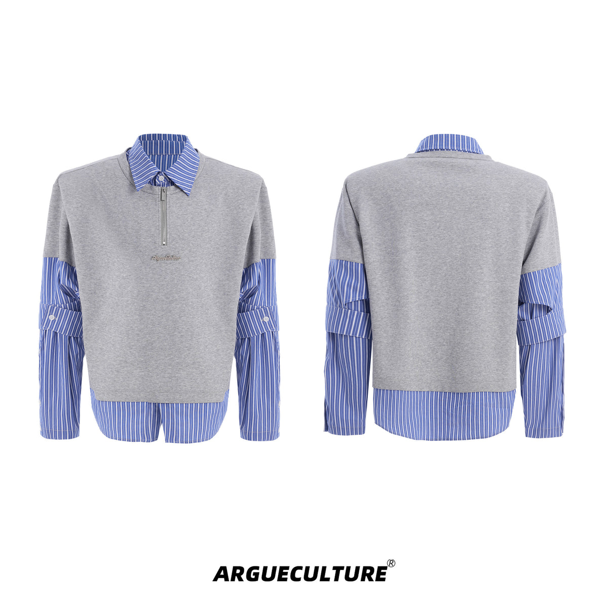 Relaxed Faux-Two-Piece Striped Shirt - product image 5