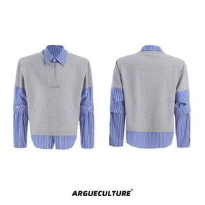 Relaxed Faux-Two-Piece Striped Shirt - product image 5