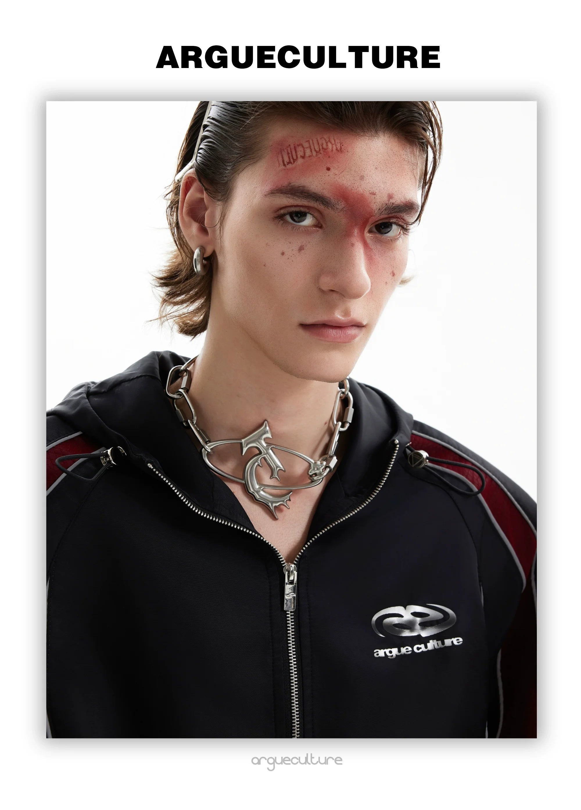 Reflective Tracksuit with Faux Leather Panels ¡§C Futuristic Contrast Hoodie Set - ArgueCulture