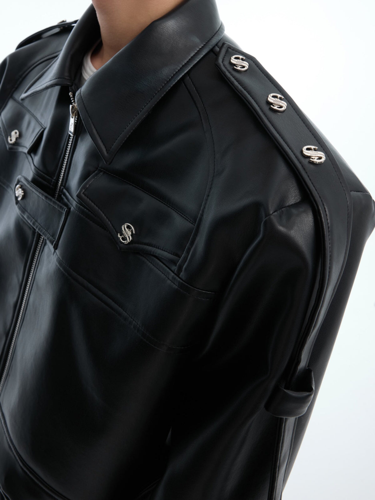Deconstructed Metal Detail Cropped Jacket - product image 4