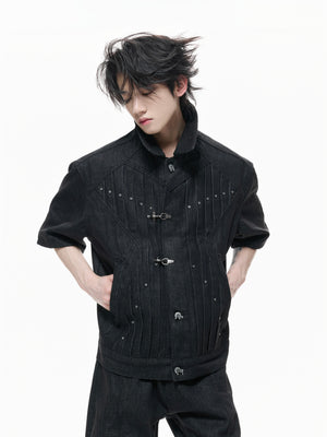 Raw Denim Lapel Jacket and Jeans Set - product image 2