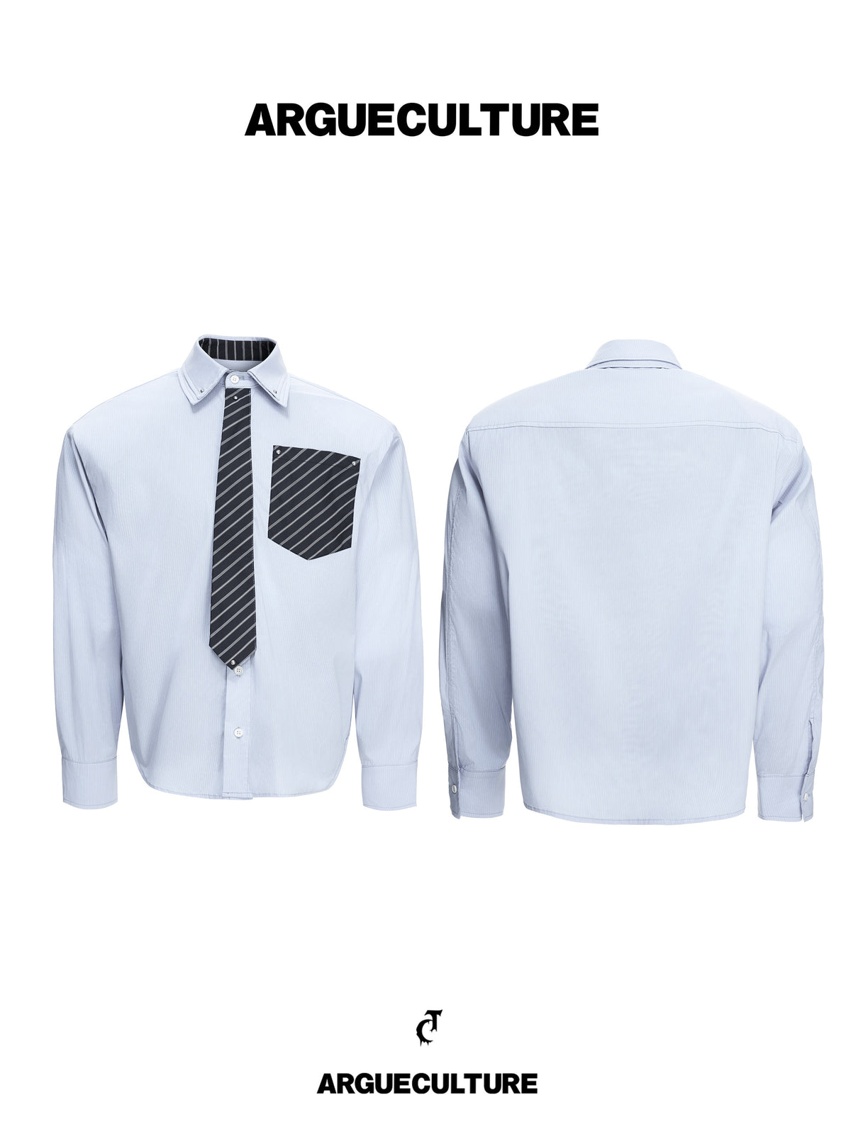 Deconstructed Stripe Layered-Collar Shirt - product image 3