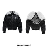 Plush Panel Nylon Bomber Jacket - product image 5