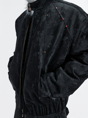 Oversized Faux Leather Fur-Collar Jacket - product image 2