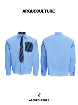 Deconstructed Stripe Layered-Collar Shirt - product image 2