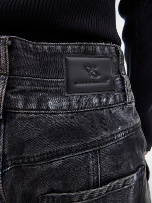 Graphite Black Distressed Wide-Leg Jeans - product image 4