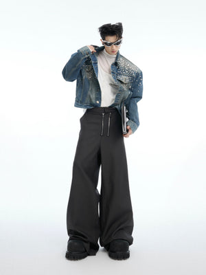 Metal Double-Zip Straight-Leg Trousers - product image 4