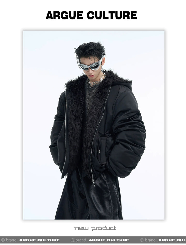 Men¡¯s Faux Fur Hooded Waterproof Puffer Jacket - ArgueCulture