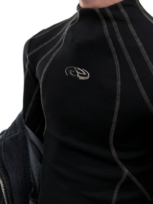 Cropped Mock-Neck Long-Sleeve T-Shirt - product image 1