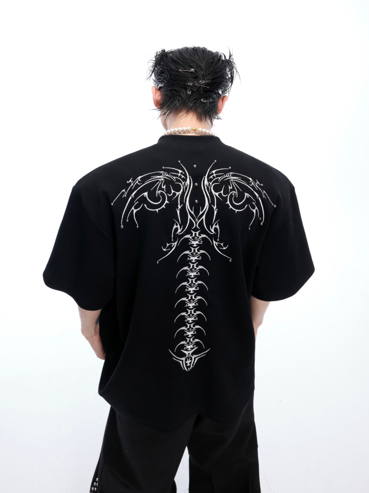 Spinal Bone Embroidered Oversized T-Shirt - product image 1