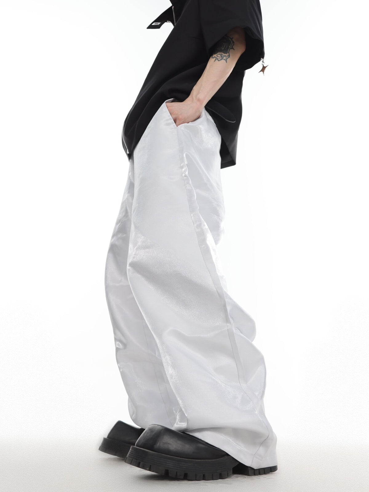 Liquid-Sheen Straight-Leg Trousers - product image 2