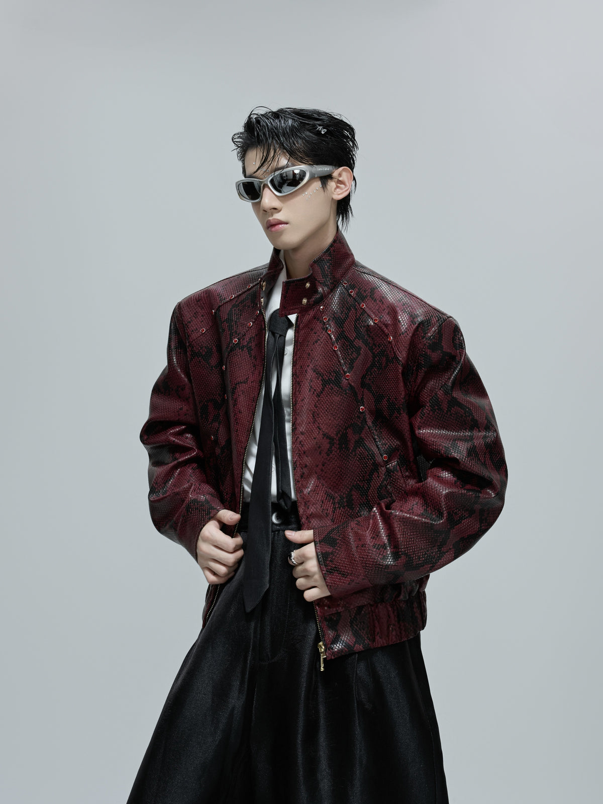 Reversible Croc-Texture Faux Leather Jacket - product image 5