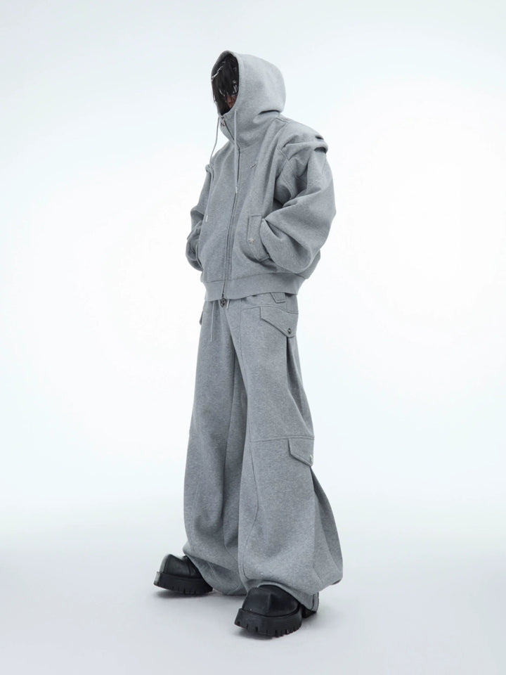 Men¡¯s Oversized Pleated Hoodie Jacket | Stylish Warm Zip-Up Outerwear - ArgueCulture