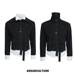 Layered-Collar Zip Knit Cardigan - variant image 7