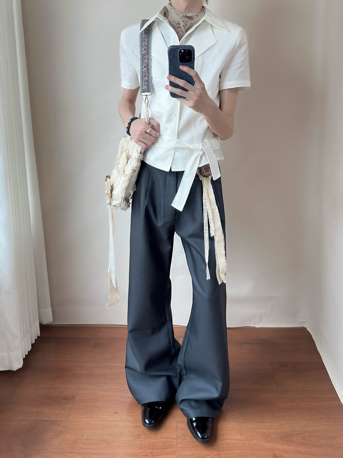 Relaxed Linen-Blend Embroidered Shirt - product image 3
