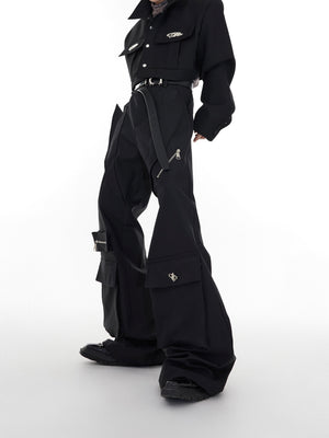 Black High-Waisted Utility Trousers - product image 1