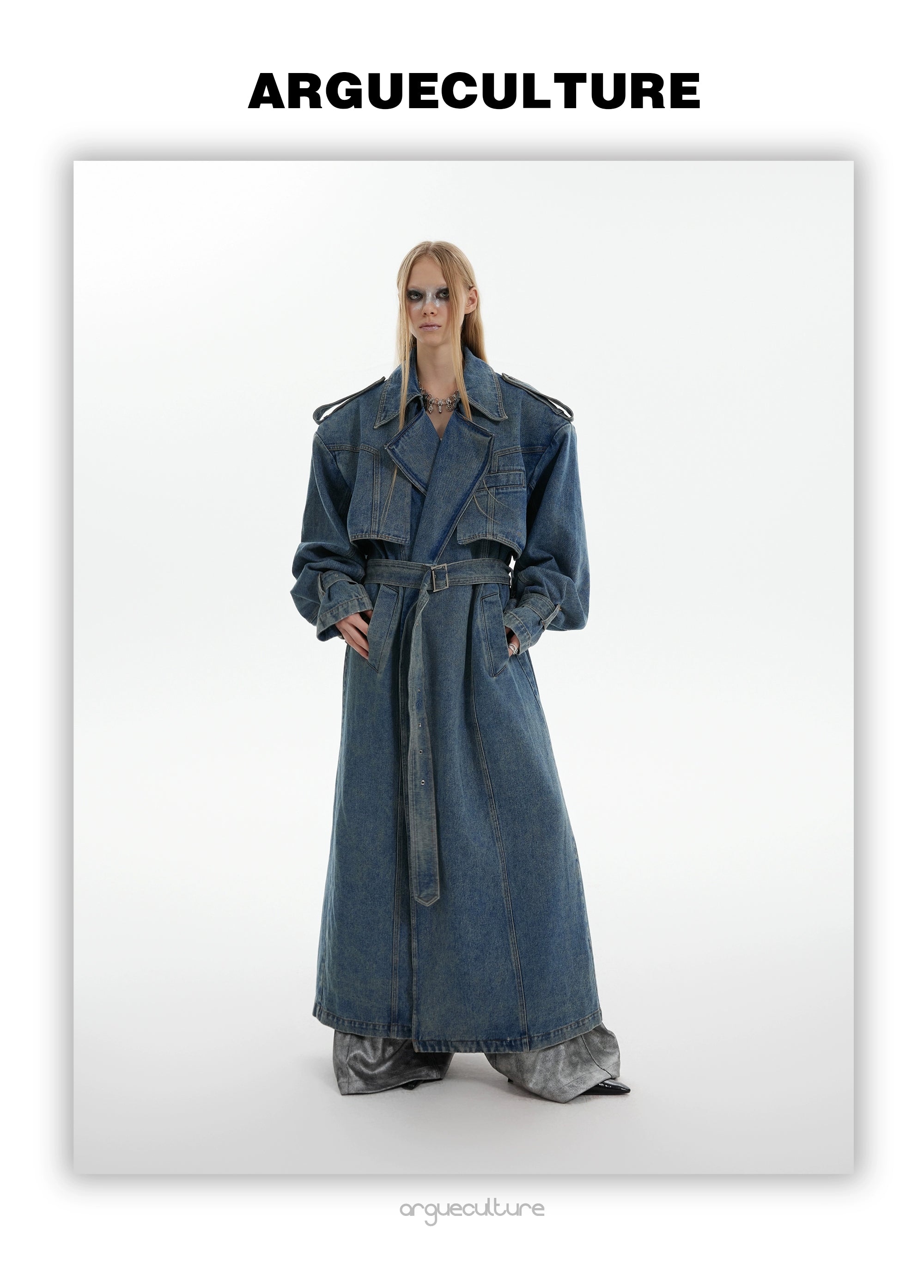 Denim fashion overcoat