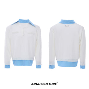 Color-Blocked Faux-Layer Knit Sweater - product image 5