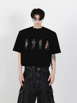 Figure Print Cotton Shoulder-Pad Tee - product image 5