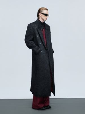 Longline Double-Breasted Wool Blend Coat - product image 2