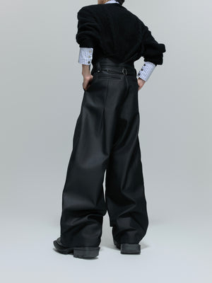 Pleated Straight-Leg Tie-Waist Trousers - product image 3