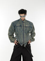 Washed Cropped Denim Jacket - product image 1