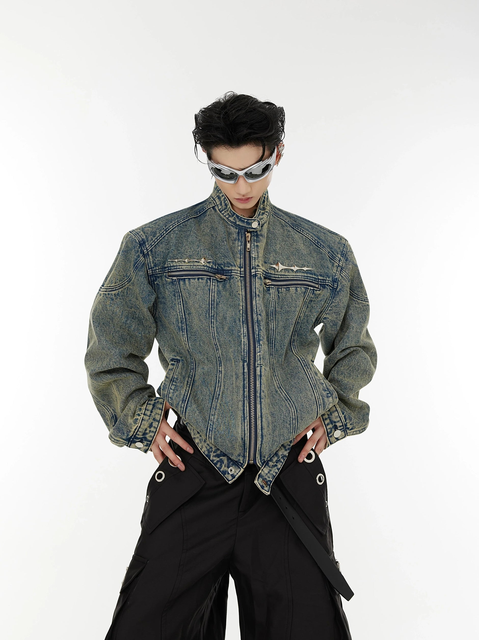 Argue Culture STONE SHORT DENIM JACKET Argue Culture STONE SHORT DENIM JACKET