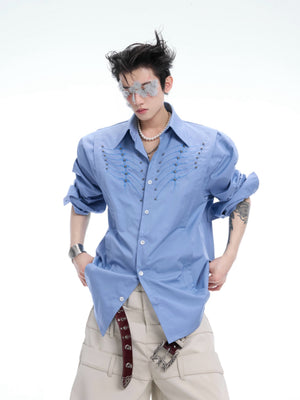 Embroidered Bone Motif Shirt - product image 2
