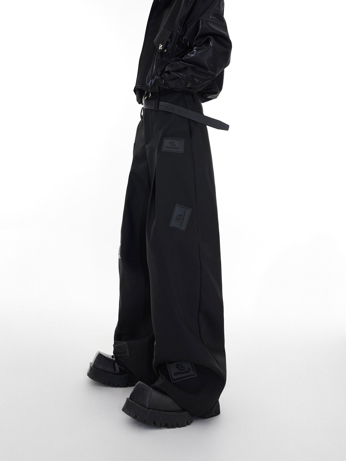 Black Wide-Leg Tailored Trousers - product image 5