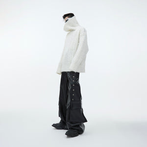 Split-Neck Oversized Knit Sweater - product image 5