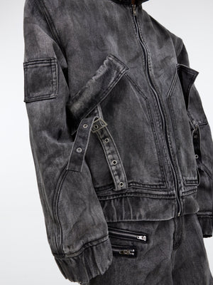 Distressed Gray Denim Utility Set - product image 5
