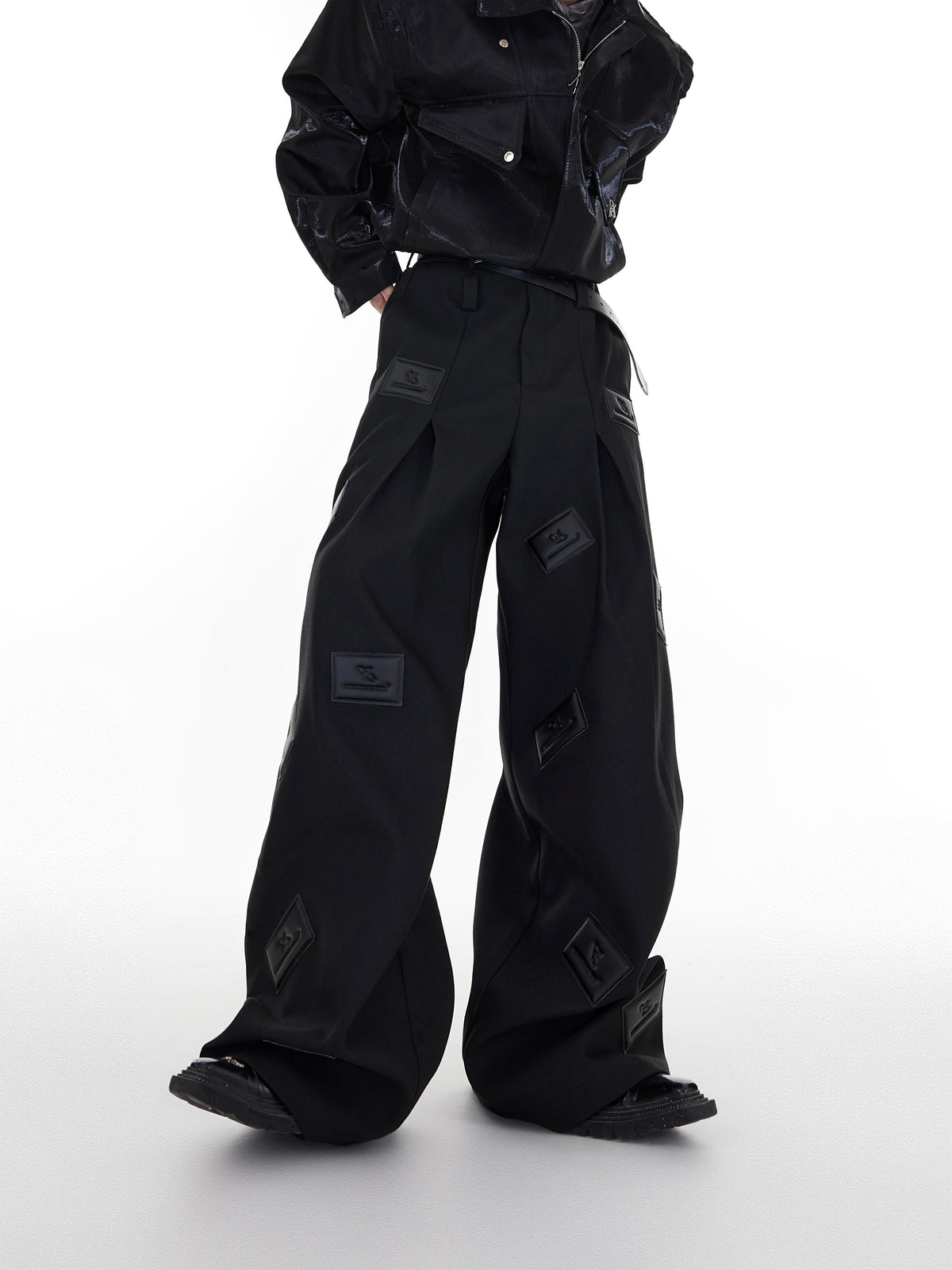 Black Wide-Leg Tailored Trousers - product image 4
