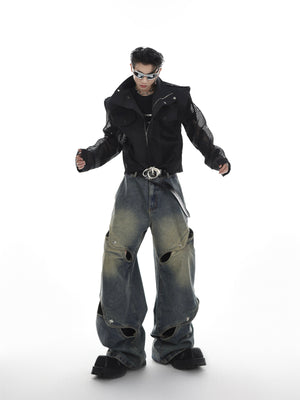 Cutout Washed Straight-Leg Jeans - product image 2